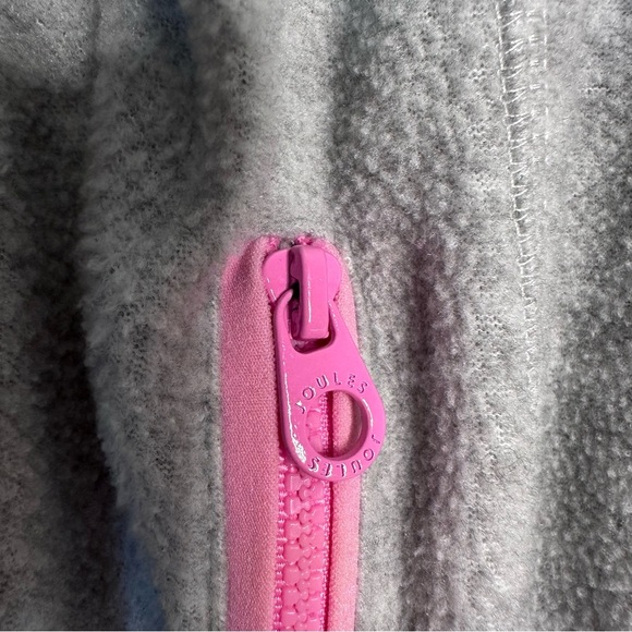 Joules | Gray and Pink Full Zip Fleece Jacket Size 14 - Picture 9 of 13